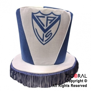 SOMBRERO GALERA FUTBOL 20 CM VELEZ SARFIELD ESCUDO CON FLECOS x 1